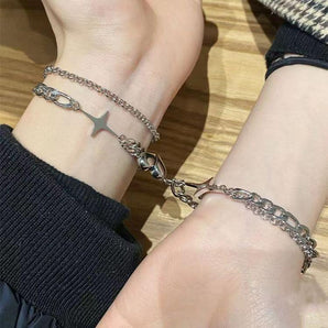 Nihao Wholesale Fashion Star Heart Shape Alloy Couple Bracelets 1 Piece
