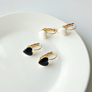 Nihao Wholesale 1 Pair Simple Style Heart Shape Alloy Enamel Women'S Earrings