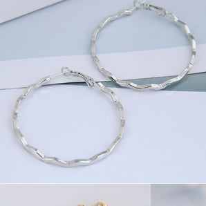 Nihao Wholesale 50mm  fashion metal simple wave earrings