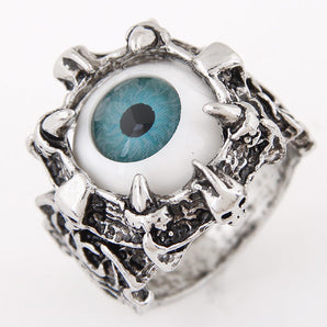 Nihao Wholesale Exaggerated Devil'S Eye Alloy Round Resin Rings 1 Piece