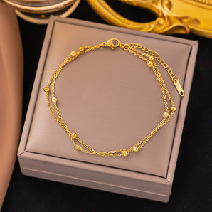 Nihao Wholesale Sweet Solid Color Titanium Steel Bracelets Anklet Necklace