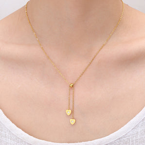 Nihao Wholesale Simple Style Commute Heart Shape Titanium Steel Inlay Zircon Pendant Necklace
