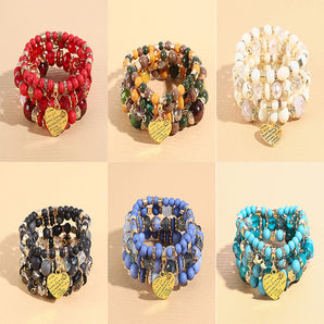 Nihao Wholesale Bohemian Heart Shape Glass Wholesale Bracelets