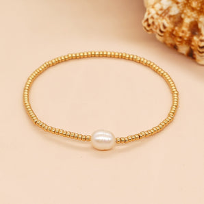 Nihao Wholesale Simple Style Round Freshwater Pearl Seed Bead Wholesale Bracelets