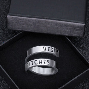 Nihao Wholesale Hip-Hop Letter Stainless Steel Layered Men'S Open Rings