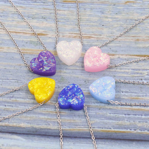 Nihao Wholesale Simple Style Heart Shape Resin Women's Necklace