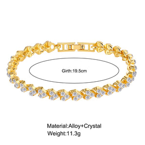 Nihao Wholesale Simple Style Geometric Alloy Diamond Artificial Gemstones Unisex Bracelets