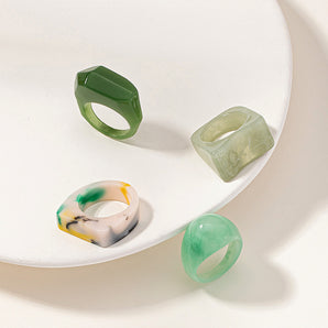 Nihao Wholesale Fashion Geometric Plastic Resin Transparent Women'S Rings