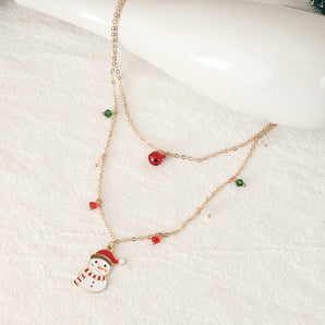 Nihao Wholesale Fashion Snowman Metal Wholesale Layered Necklaces