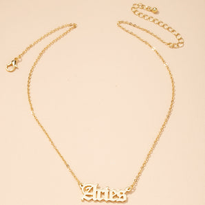 Nihao Wholesale simple twelve constellation letter pendant necklace