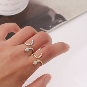 Nihao Wholesale Simple Style Animal Metal Plating Inlay Artificial Diamond Unisex Rings