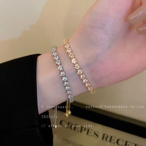 Nihao Wholesale Elegant Lady Geometric Alloy Plating Inlay Zircon Women's Bracelets