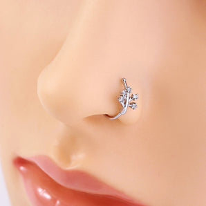 Nihao Wholesale personality trend nose studs micro-studded piercing false nose ring crown nose clip zircon accessories