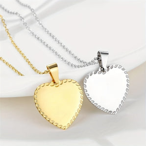 Nihao Wholesale Simple Style Commute Heart Shape Stainless Steel Plating 18K Gold Plated Women's Pendant Necklace
