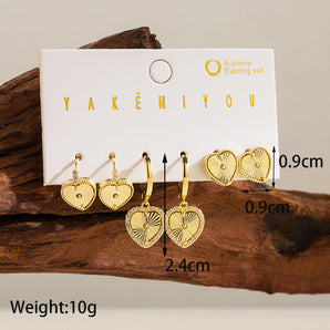 Nihao Wholesale Jewelry IG Style Yakemiyou Sweet Heart Shape Copper Zircon 14K Gold Plated Plating Inlay Earrings Ear Studs