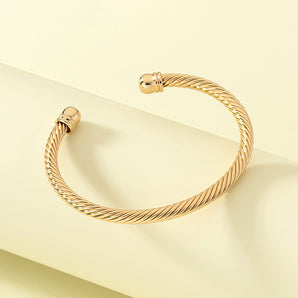 Nihao Wholesale Solid Color Solid Color Alloy Plating Gold Plated Women's Bangle