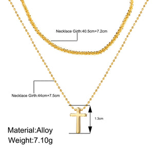 Nihao Wholesale Elegant Streetwear Cross Alloy Zinc alloy Wholesale Layered Necklaces