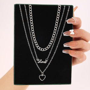 Nihao Wholesale Simple Style Heart Shape Alloy Wholesale Layered Necklaces