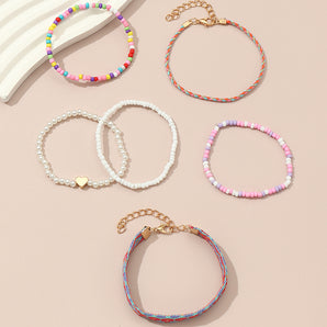 Nihao Wholesale Cute Simple Style Heart Shape Plastic Fabric Wholesale Bracelets