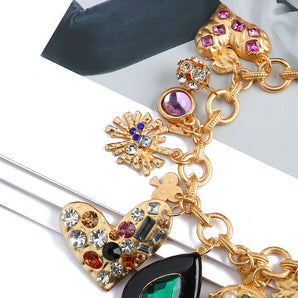 Nihao Wholesale Fashion Heart Shape Alloy Plating Rhinestones Women'S Bracelets