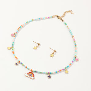 Nihao Wholesale Simple Style Color Block Beaded Girl'S Necklace