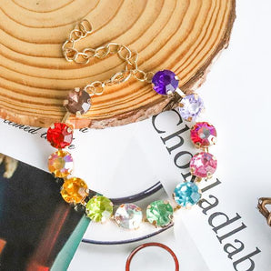 Nihao Wholesale Casual Shiny Geometric Alloy Inlay Artificial Gemstones Women's Bracelets