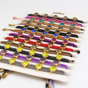 Nihao Wholesale Bohemian Solid Color Zircon Glass Wholesale Bracelets