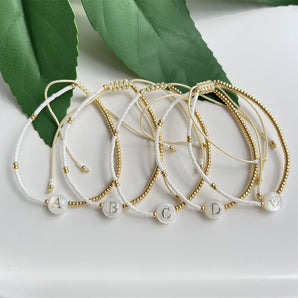 Nihao Wholesale Simple Style Letter Glass Wholesale Bracelets