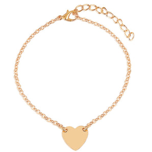 Nihao Wholesale Simple Style Heart Alloy Plating No Inlaid Women'S Bracelets