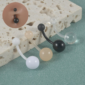 Nihao Wholesale Simple Style Solid Color Arylic Belly Ring