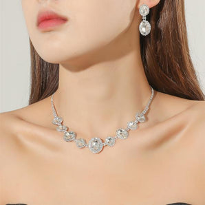 Nihao Wholesale Elegant Romantic Color Block Alloy Inlay Rhinestones Women's Jewelry Set