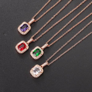 Nihao Wholesale Fashion Square Copper Inlay Zircon Bracelets Earrings Necklace