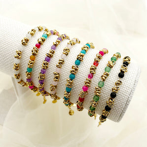 Nihao Wholesale Retro Round Gold Plated Stainless Steel Wholesale Bracelets