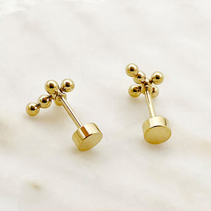 Nihao Wholesale 1 Pair Casual Cross Plating Stainless Steel Gold Plated Ear Studs
