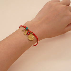 Nihao Wholesale Ethnic Style Cross Palm Eye Alloy Drawstring Women'S Bracelets