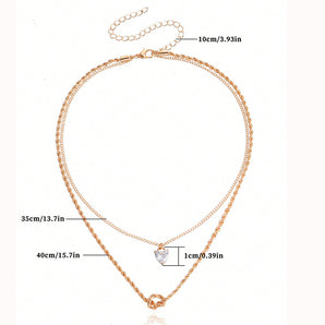 Nihao Wholesale Simple Style Geometric Zircon Alloy Wholesale Double Layer Necklaces