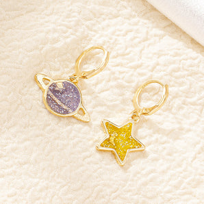 Nihao Wholesale Elegant Star Heart Shape Alloy Plating Rhinestones Earrings