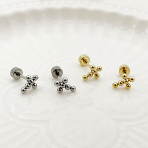 Nihao Wholesale 1 Pair Casual Cross Plating Stainless Steel Gold Plated Ear Studs