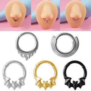 Nihao Wholesale Simple Style Flame Bat Stainless Steel Plating Gold Plated Nose Ring
