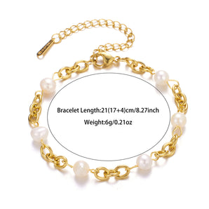 Nihao Wholesale Simple Style Classic Style Geometric Stainless Steel Plating 18K Gold Plated Bracelets