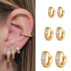 Nihao Wholesale simple style ear buckle copper Micro Inlaid Zircon Earrings