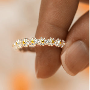 Nihao Wholesale wholesale jewelry little daisy two-color flower ring