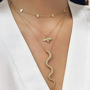 Nihao Wholesale Retro Snake Rhinestones Alloy Wholesale Necklace