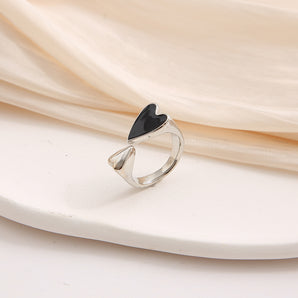 Nihao Wholesale Fashion Heart Shape Alloy Enamel Plating Women'S Rings 1 Piece