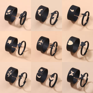 Nihao Wholesale Fashion Star Butterfly Airplane Metal Stoving Varnish Unisex Open Ring