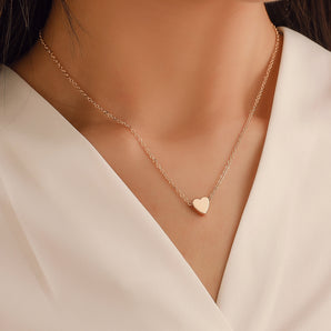 Nihao Wholesale Korea peach heart mini love glossy three-dimensional pendant love clavicle chain for women