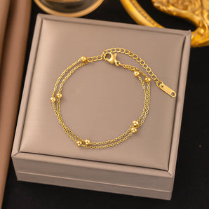 Nihao Wholesale Sweet Solid Color Titanium Steel Bracelets Anklet Necklace