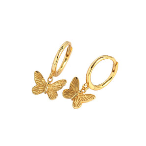 Nihao Wholesale Retro Butterfly Patchwork Silver Earrings