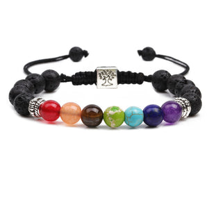 Nihao Wholesale seven chakra woven balance beads yoga tree of life bracelet