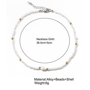 Nihao Wholesale new bohemian white miyuki beads shell necklace wholesale